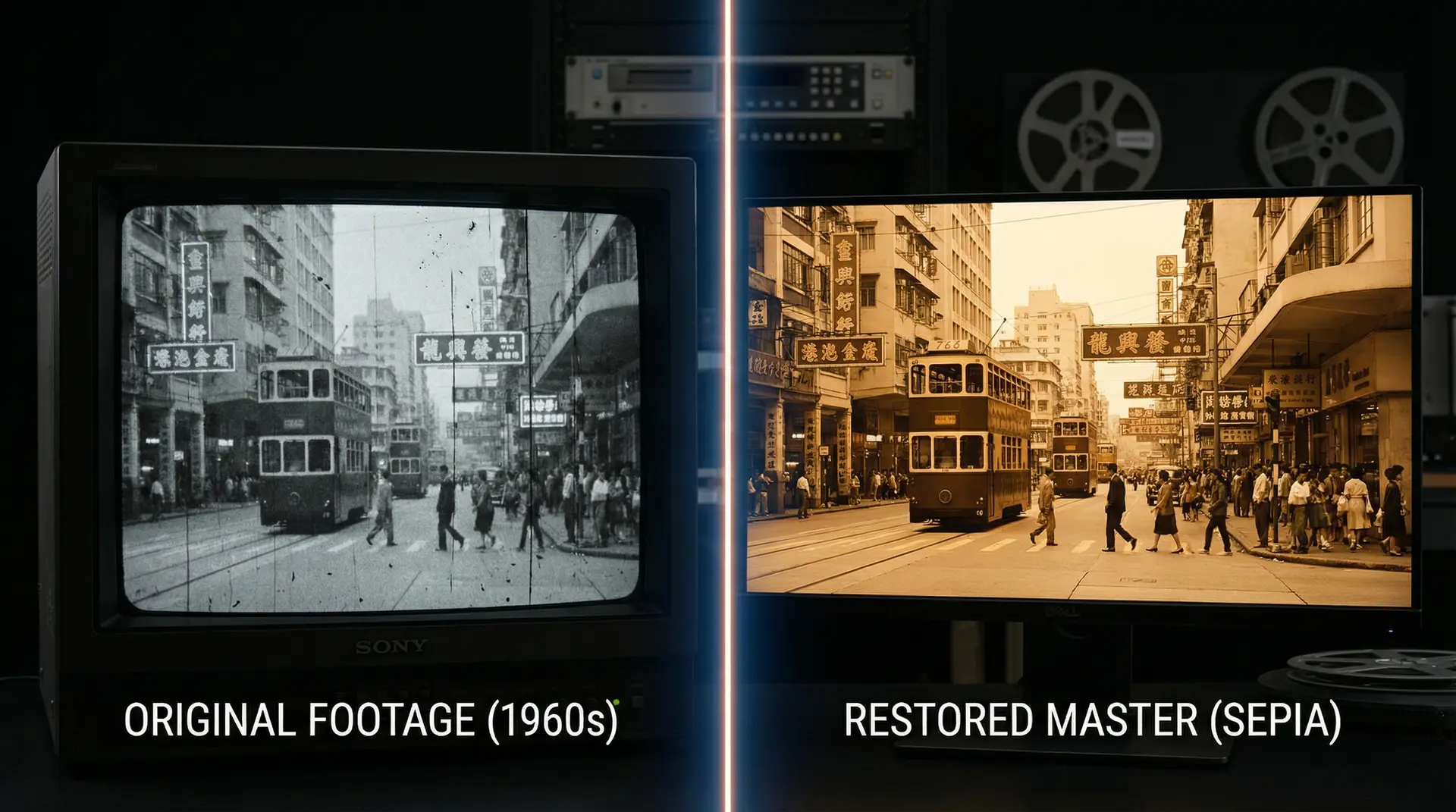 AI修复技术对比 - 中文字幕 影像修复前后效果